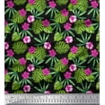 thumbnail image 1 of Soimoi Cotton Duck Fabric Floral & Leaves Tropical Printed Craft Fabric by The Yard 42 Inch Wide, 1 of 1