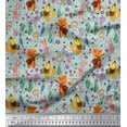 thumbnail image 1 of Soimoi Cotton Duck Fabric Floral,Musical Instruments & Animals Cartoon Printed Craft Fabric by The Yard 42 Inch Wide, 1 of 1