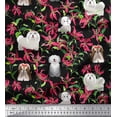 thumbnail image 1 of Soimoi Cotton Duck Fabric Floral,Sheepdog & Yorkshire Terrier Dog Print Sewing Fabric Yard 42 Inch Wide, 1 of 1