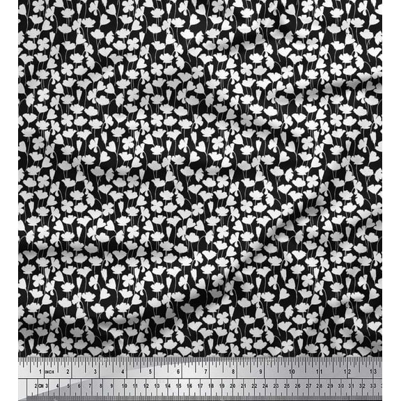 Soimoi Cotton Duck Fabric Floral Shirting Fabric Prints by Yard 42 Inch Wide