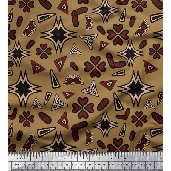 Soimoi Cotton Duck Fabric Flower Artistic Fabric Prints by Yard 42 Inch Wide