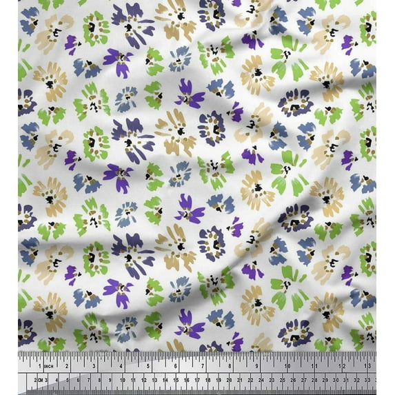 Soimoi Cotton Duck Fabric Flower Artistic Fabric Prints by Yard 42 Inch Wide