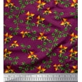 thumbnail image 1 of Soimoi Cotton Duck Fabric Flower & Leaves Watercolor Decor Fabric Printed Yard 56 Inch Wide, 1 of 3