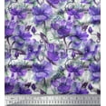 thumbnail image 1 of Soimoi Cotton Duck Fabric Flower & Leaves Watercolor Print Fabric by Yard 42 Inch Wide, 1 of 3