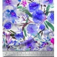 thumbnail image 1 of Soimoi Cotton Duck Fabric Flower & Leaves Watercolor Print Fabric by Yard 42 Inch Wide, 1 of 3