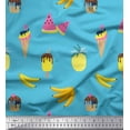 thumbnail image 1 of Soimoi Cotton Duck Fabric Fruits,Cupcake & Ice Cream Food Printed Fabric 1 Yard 42 Inch Wide, 1 of 1