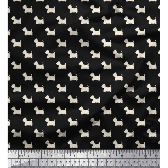 Soimoi Cotton Duck Fabric Havanese Dog Printed Craft Fabric by The Yard 42 Inch Wide