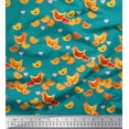 thumbnail image 1 of Soimoi Cotton Duck Fabric Heart,Hen & Chick Cartoon Print Fabric by The Yard 42 Inch Wide, 1 of 1