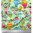 thumbnail image 1 of Soimoi Cotton Duck Fabric Heart & Hot Air Balloon Holiday Printed Fabric 1 Yard 42 Inch Wide, 1 of 1