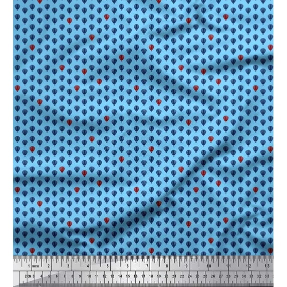 Soimoi Cotton Duck Fabric Hot Air Balloon Shirting Print Sewing Fabric Yard 56 Inch Wide