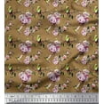 thumbnail image 1 of Soimoi Cotton Duck Fabric Hummingbird,Leaves & Rose Floral Print Fabric by the Yard 42 Inch Wide, 1 of 1