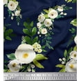 thumbnail image 1 of Soimoi Cotton Duck Fabric Leaves & Arabian Jasmine Floral Print Fabric by Yard 42 Inch Wide, 1 of 3