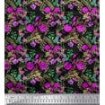 thumbnail image 1 of Soimoi Cotton Duck Fabric Leaves & Azalea Floral Printed Craft Fabric by the Yard 42 Inch Wide, 1 of 3