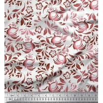 Soimoi Cotton Duck Fabric Leaves,Bird & Floral Artistic Print Fabric by The Yard 42 Inch Wide