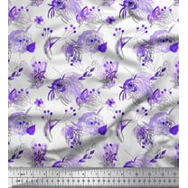 Soimoi Cotton Duck Fabric Leaves & Camellias Floral Printed Craft Fabric by The Yard 42 Inch Wide