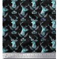 thumbnail image 1 of Soimoi Cotton Duck Fabric Leaves,Damask & Reindeer Face Animal Print Fabric by The Yard 42 Inch Wide, 1 of 1
