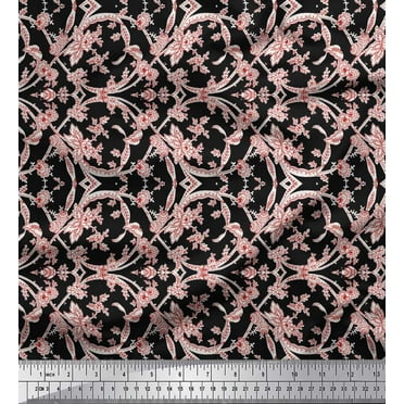 Soimoi Cotton Duck Fabric Leaves & Floral Artistic Fabric Prints by Yard 42 Inch Wide