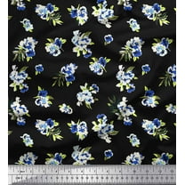 Soimoi Cotton Duck Fabric Leaves & Floral Artistic Print Fabric by Yard 42 Inch Wide