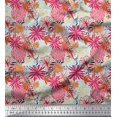 thumbnail image 1 of Soimoi Cotton Duck Fabric Leaves & Floral Artistic Printed Craft Fabric by The Yard 56 Inch Wide, 1 of 3