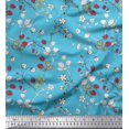 thumbnail image 1 of Soimoi Cotton Duck Fabric Leaves,Floral & Berries Fruits Print Sewing Fabric Yard 42 Inch Wide, 1 of 1