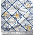 thumbnail image 1 of Soimoi Cotton Duck Fabric Leaves,Floral & Check Patchwork Print Fabric by Yard 42 Inch Wide, 1 of 1