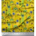 thumbnail image 1 of Soimoi Cotton Duck Fabric Leaves & Floral Clip Art Print Fabric by The Yard 56 Inch Wide, 1 of 3