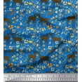 thumbnail image 1 of Soimoi Cotton Duck Fabric Leaves,Floral & Deer Animal Decor Fabric Printed Yard 42 Inch Wide, 1 of 1