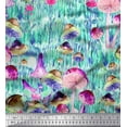 thumbnail image 1 of Soimoi Cotton Duck Fabric Leaves,Floral & Mushroom Vegetable Printed Fabric 1 Yard 56 Inch Wide, 1 of 1