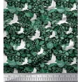 thumbnail image 1 of Soimoi Cotton Duck Fabric Leaves,Floral & Princess Cat Bird Fabric Prints by Yard 42 Inch Wide, 1 of 1