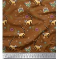 thumbnail image 1 of Soimoi Cotton Duck Fabric Leaves,Housefly & Lemur Animal Print Sewing Fabric Yard 42 Inch Wide, 1 of 1