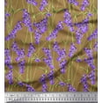 thumbnail image 1 of Soimoi Cotton Duck Fabric Leaves & Lavender Shirting Print Sewing Fabric Yard 56 Inch Wide, 1 of 1