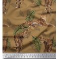 thumbnail image 1 of Soimoi Cotton Duck Fabric Leaves & Leopard Animal Printed Craft Fabric by The Yard 42 Inch Wide, 1 of 1