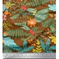 thumbnail image 1 of Soimoi Cotton Duck Fabric Leaves & Montara Tetrarose Artistic Printed Fabric 1 Yard 42 Inch Wide, 1 of 3