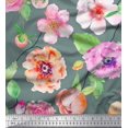thumbnail image 1 of Soimoi Cotton Duck Fabric Leaves,Rose & Anemone Flower Fabric Prints By Yard 42 Inch Wide, 1 of 1