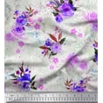 thumbnail image 1 of Soimoi Cotton Duck Fabric Leaves & Rose Flower Decor Fabric Printed Yard 42 Inch Wide, 1 of 1