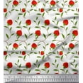 thumbnail image 1 of Soimoi Cotton Duck Fabric Leaves & Strawberry Fruits Print Fabric by Yard 42 Inch Wide, 1 of 3