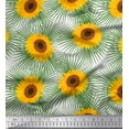 thumbnail image 1 of Soimoi Cotton Duck Fabric Leaves & Sunflower Floral Print Fabric by The Yard 42 Inch Wide, 1 of 3
