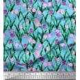 thumbnail image 1 of Soimoi Cotton Duck Fabric Leaves & Tulip Floral Decor Fabric Printed Yard 42 Inch Wide, 1 of 3