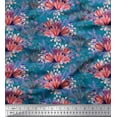 thumbnail image 1 of Soimoi Cotton Duck Fabric Leaves & Tulip Flower Print Sewing Fabric Yard 42 Inch Wide, 1 of 1
