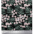 thumbnail image 1 of Soimoi Cotton Duck Fabric Leaves & White Flower Floral Printed Craft Fabric by the Yard 42 Inch Wide, 1 of 3
