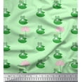 thumbnail image 1 of Soimoi Cotton Duck Fabric Lotus & Frog Kids Printed Fabric 1 Yard 42 Inch Wide, 1 of 1