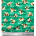 thumbnail image 1 of Soimoi Cotton Duck Fabric Love Text & Puppies Dog Print Sewing Fabric Yard 42 Inch Wide, 1 of 1