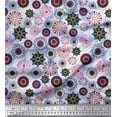 thumbnail image 1 of Soimoi Cotton Duck Fabric Mandala Kaleidoscope Printed Fabric 1 Yard 42 Inch Wide, 1 of 1