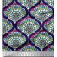 thumbnail image 1 of Soimoi Cotton Duck Fabric Mandala & Quatrefoil Damask Fabric Prints by Yard 42 Inch Wide, 1 of 1
