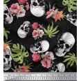 thumbnail image 1 of Soimoi Cotton Duck Fabric Monstera Leaves,Floral & Horror Skull Halloween Print Fabric by The Yard 42 Inch Wide, 1 of 1
