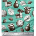 thumbnail image 1 of Soimoi Cotton Duck Fabric Mushroom, Pear Fruits Decor Fabric Printed Yard 42 Inch Wide, 1 of 1