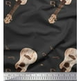 thumbnail image 1 of Soimoi Cotton Duck Fabric Notes & Guitar Musical Instrument Printed Fabric 1 Yard 56 Inch Wide, 1 of 1