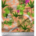 thumbnail image 1 of Soimoi Cotton Duck Fabric Orchid,Palm & Monstera Tropical Decor Fabric Printed Yard 42 Inch Wide, 1 of 1