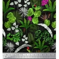 thumbnail image 1 of Soimoi Cotton Duck Fabric Orchid,Palm & Monstera Tropical Print Fabric by Yard 42 Inch Wide, 1 of 1