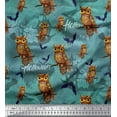 thumbnail image 1 of Soimoi Cotton Duck Fabric Owl,Bat & Haunted House Halloween Decor Fabric Printed Yard 42 Inch Wide, 1 of 1